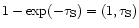 $1- \exp(-\tau_{\rm S}) = (1,\tau_{\rm S})$