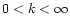 $0 < k
< \infty$