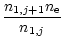$\displaystyle \frac{n_{1,j+1} n_{\rm e}}{n_{1,j}}$
