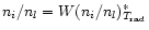 $n_i/n_l = W (n_i/n_l)^*_{T_{\rm rad}}$
