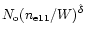 $N_{\rm o} (n_{\rm e11}/W)^{\hat \delta}$