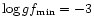 ${\rm log}\, gf_{\rm min} = -3$