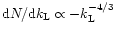 ${\rm d}N/{\rm d}k_{\rm L}\propto -k_{\rm L}^{-4/3}$
