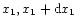$ x_{1}, x_{1}+ {\rm d}x_{1}$