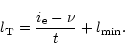 \begin{displaymath}
l_{\rm T}= \frac{i_{\rm e} - \nu}{t} + l_{\rm min}.
\end{displaymath}