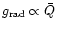 $g_{\rm rad}\propto \bar Q$