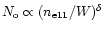 $N_{\rm o}\propto (n_{\rm e11}/W)^{\delta}$