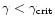 $\gamma < \gamma_{\rm crit}$