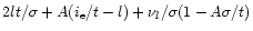 $2lt/\sigma +A(i_{\rm e}/t-l) +\nu_l/\sigma(1-A\sigma/t)$