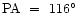 ${\rm PA} \ = \ 116^\circ$