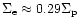 $\Sigma_{\rm e} \approx 0.29 \Sigma_{\rm p}$