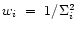 $w_i \ = \ 1/\Sigma_i^2$