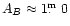 $A_{B} \approx 1\hbox{$.\!\!^{\rm m}$ }0$