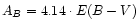 $A_B = 4.14 \cdot E(B-V)$