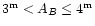 $3^{\rm m} < A_B \le 4^{\rm m}$