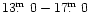 $13\hbox{$.\!\!^{\rm m}$ }0 - 17\hbox{$.\!\!^{\rm m}$ }0$