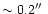 $\sim0.2\hbox{$^{\prime\prime}$ }$