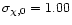 $\sigma_{\chi,0} = 1.00$