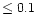 $\leq 0.1$