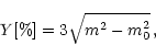 \begin{displaymath}Y {\rm [\%]} = 3 \sqrt{m^2-m_0^2}\, ,
\end{displaymath}