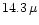 $14.3\,\mu$