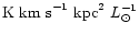 ${\rm K ~km~s}^{-1}~{\rm
kpc}^2~L_{\odot}^{-1}$
