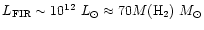 $L_{\rm
FIR}\sim10^{12}~L_{\odot}\approx70M({\rm H}_2)~M_{\odot}$