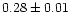 $0.28\pm0.01$