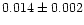 $0.014\pm0.002$