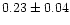 $0.23\pm0.04$