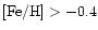 $\mbox{\rm [Fe/H]}> -0.4$