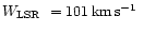 $\mbox{$W_{\rm LSR}$ }=101 \mbox{\rm\,km\,s$^{-1}$ }$