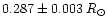 $0.287\pm0.003\;R_{\odot}$