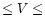 $\leq V \leq$