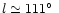 $l \simeq 111\hbox{$^\circ$ }$