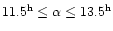 $\rm 11.5^{\rm h} \le \alpha \le 13.5^{\rm h}$