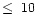 $\leq~10$