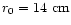 \( r_{0}=14~{\rm cm}\protect \)