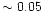 $\sim0.05$