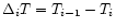 $\Delta_iT=T_{i-1}-T_i$