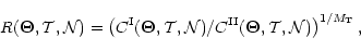 \begin{displaymath}
R(\vec\Theta,\mathcal T,\mathcal N)=
\left(
C^{{\rm I}}(\v...
...(\vec\Theta,\mathcal T,\mathcal N)
\right)^{1/M_{\mathrm T}},
\end{displaymath}