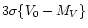 $3\sigma \{ V_0 - M_V \}$