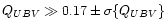 $Q_{UBV} \gg 0.17 \pm \sigma \{ Q_{UBV}\} $