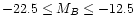 $-22.5 \leq M_{ B} \leq -12.5$