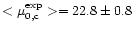 $<\mu^{\rm exp}_{0,\rm c}> = 22.8 \pm 0.8$