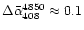 $\Delta\bar{\alpha}_{408}^{4850} \approx 0.1$