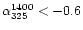 $\alpha_{325}^{1400} < -0.6$