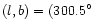$(l, b) =
(300.5^{\circ}$