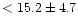 $<15.2\pm4.7$