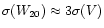 $\sigma(W_{20})\approx 3\sigma(V)$